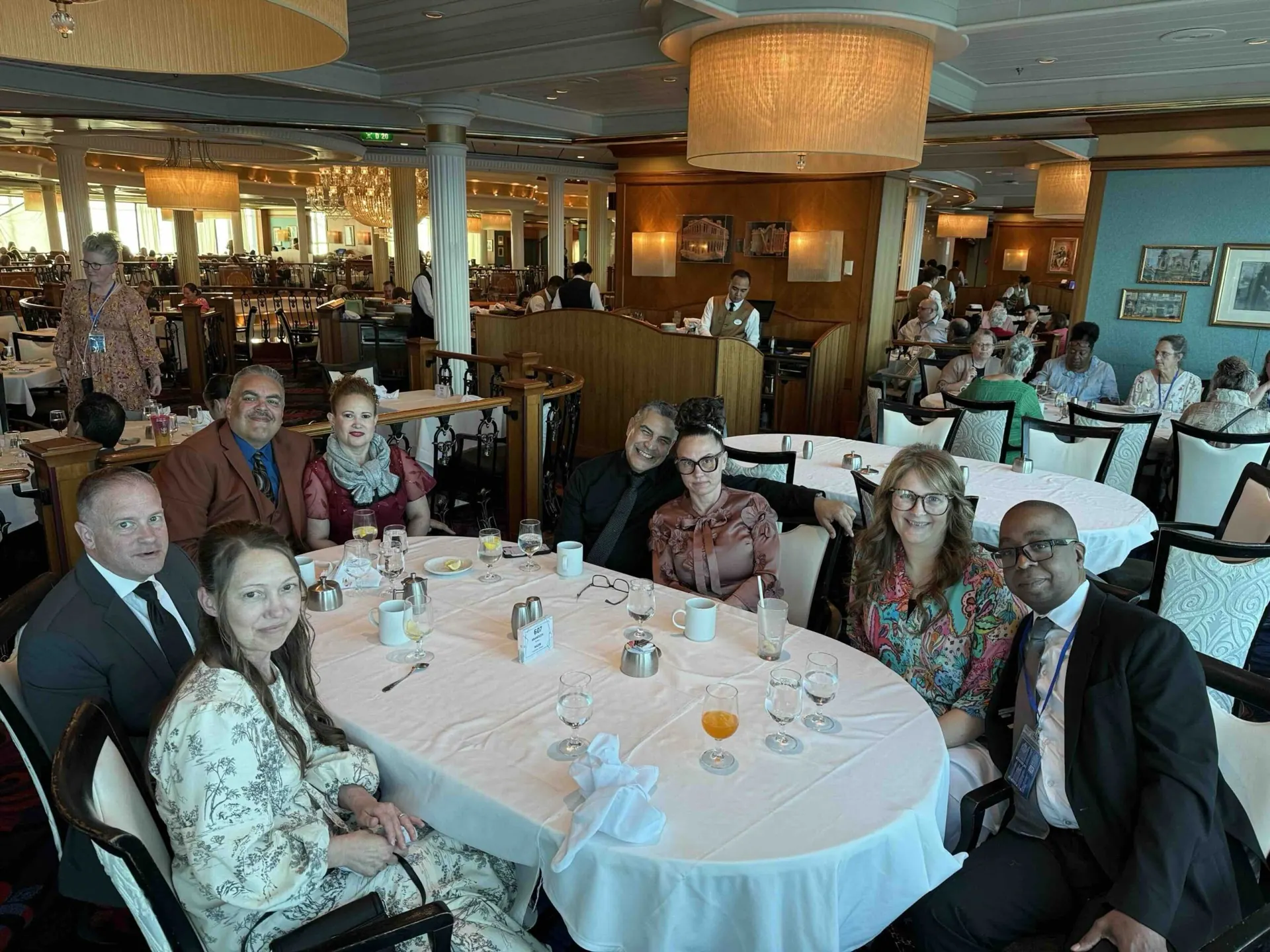 A group dinner in the dining room